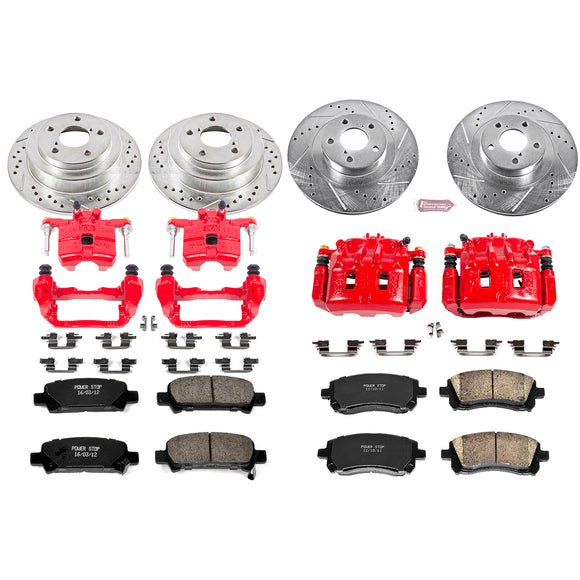 PowerStop Z23 Daily Driver Carbon-Fiber Ceramic Pads Drilled & Slotted Rotor & C