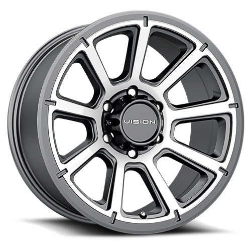 16x8 Vision 353 Turbine Gunmetal Machined Face 6x139.7 6x5.5 ET0 Wheel Rim