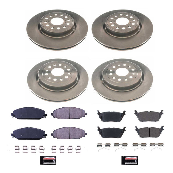 PowerStop OE Stock Replacement Low-Dust Ceramic Brake Pad and Rotor Kit