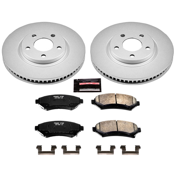 PowerStop Genuine Geomet Coated Rotor and Low-Dust Ceramic Brake Pad Kit