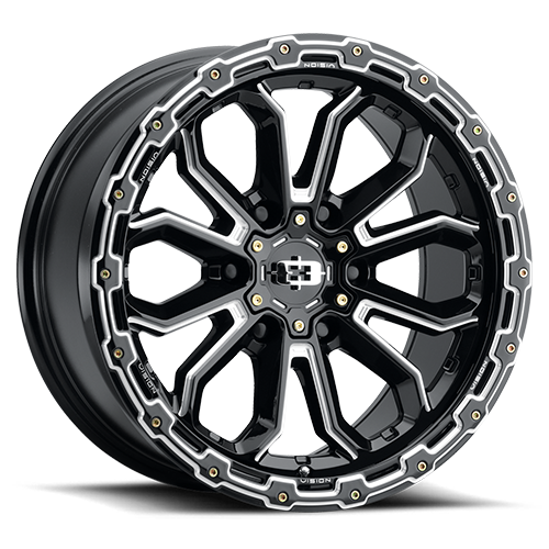 17x9 Vision 405 Korupt Black Milled Spoke 6x139.7 6x5.5 ET12 Wheel Rim