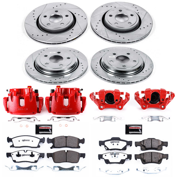 PowerStop Z36 Truck and SUV Ceramic Brake Pad, Drilled & Slotted Rotor, and Cali