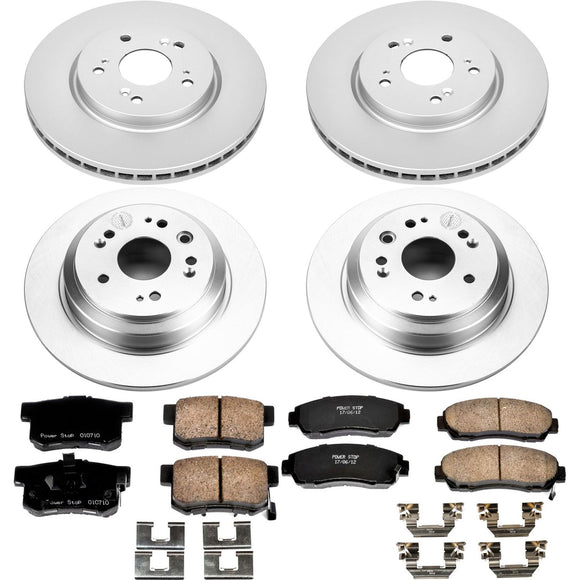PowerStop Genuine Geomet Coated Rotor and Low-Dust Ceramic Brake Pad Kit