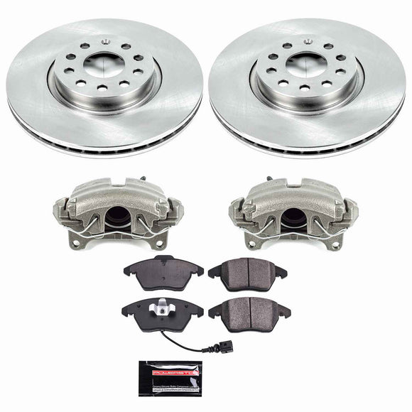 PowerStop OE Stock Replacement Low-Dust Ceramic Brake Pad, Rotor and Caliper Kit