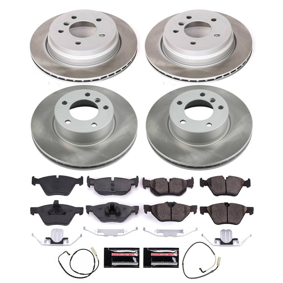PowerStop Semi-Coated Rotor and Low-Dust Ceramic Brake Pad Kit