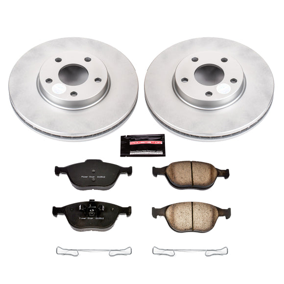 PowerStop Genuine Geomet Coated Rotor and Low-Dust Ceramic Brake Pad Kit