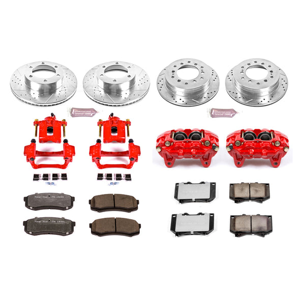PowerStop Z36 Truck and SUV Ceramic Brake Pad, Drilled & Slotted Rotor, and Cali