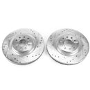PowerStop Evolution Drilled Slotted Rotors Pair Front For Honda Civic