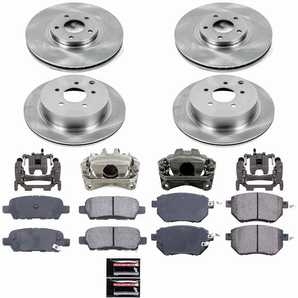 PowerStop OE Stock Replacement Low-Dust Ceramic Brake Pad, Rotor and Caliper Kit
