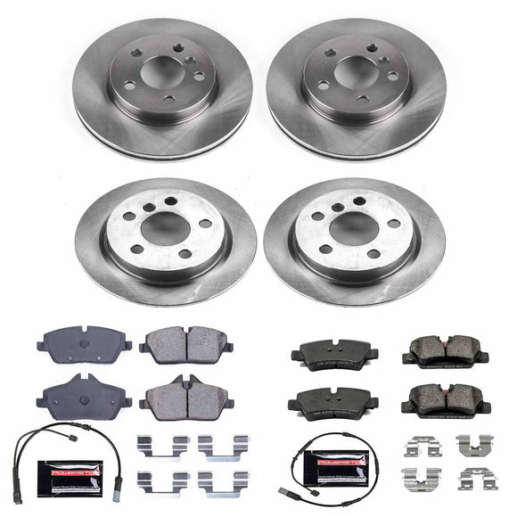 PowerStop OE Stock Replacement Low-Dust Ceramic Brake Pad and Rotor Kit