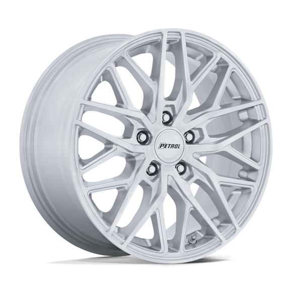 17x8 Petrol PE004 P3E Machined Brushed Gloss Silver 5x112 ET40 CB66.56 Wheel Rim