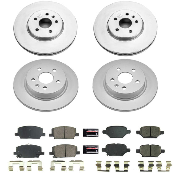 PowerStop Genuine Geomet Coated Rotor and Low-Dust Ceramic Brake Pad Kit