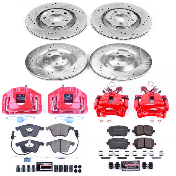 PowerStop Z23 Daily Driver Carbon-Fiber Ceramic Pads Drilled & Slotted Rotor & C