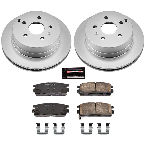 PowerStop Genuine Geomet Coated Rotor and Low-Dust Ceramic Brake Pad Kit