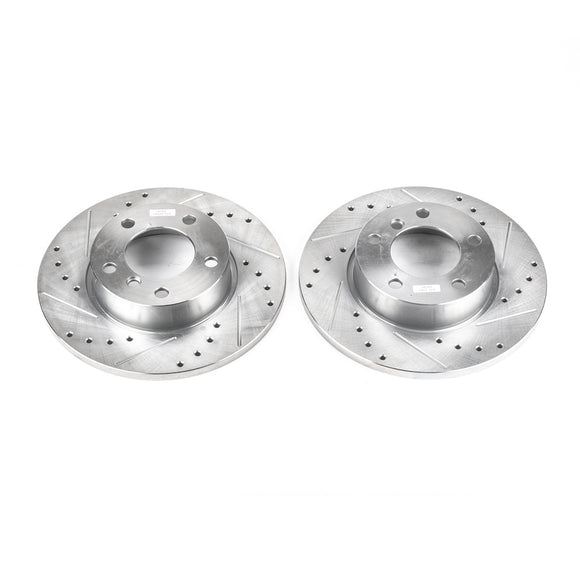 PowerStop Evolution Drilled Slotted Rotors Pair Front For BMW 318ti