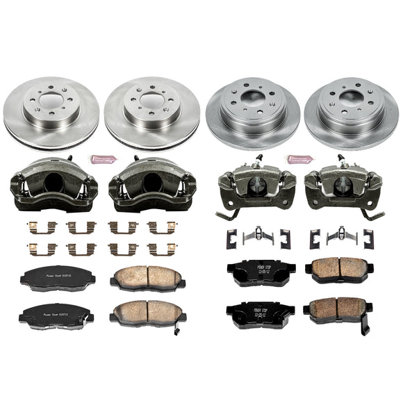 PowerStop OE Stock Replacement Low-Dust Ceramic Brake Pad, Rotor and Caliper Kit