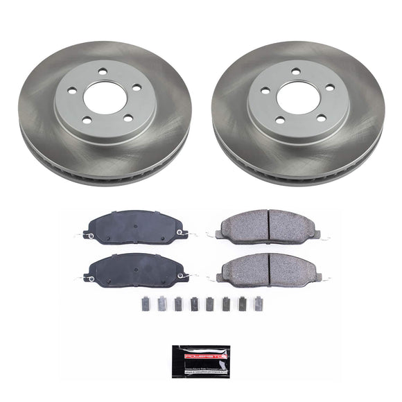 PowerStop Semi-Coated Rotor and Low-Dust Ceramic Brake Pad Kit