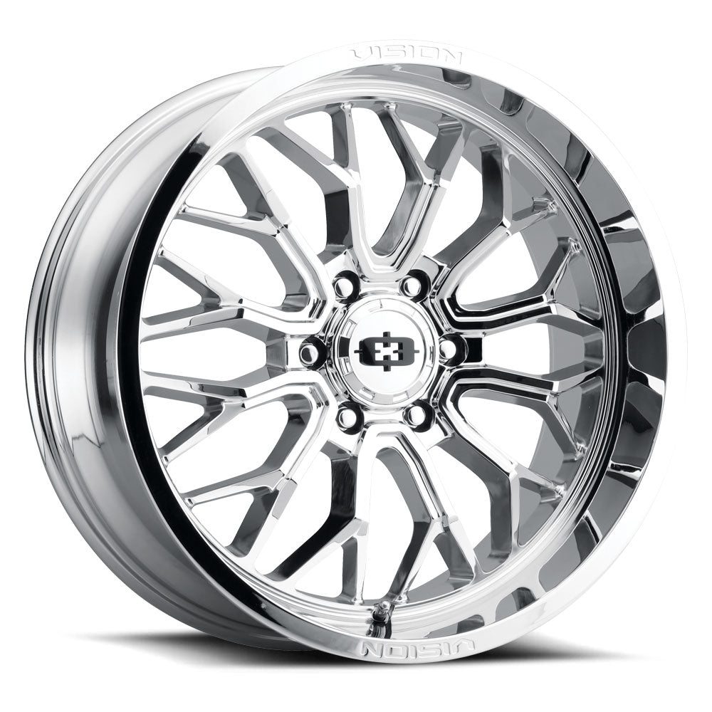 20x10 Vision 402 Riot Chrome 5x127 5x5 ET-25 Wheel Rim