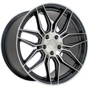 20" Replica Wheel CV03D Fits Chevrolet C8 Corvette 20x11 Gunmetal Machined Wheel