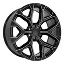24" Replica CV98B fits Chevy Silverado 24x10 Black with Milled Edge