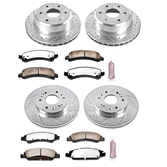PowerStop Z36 Carbon-Fiber Ceramic Brake Pad with Drilled and Slotted Rotor Kit