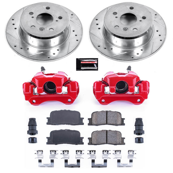 PowerStop Z23 Daily Driver Carbon-Fiber Ceramic Pads Drilled & Slotted Rotor & C
