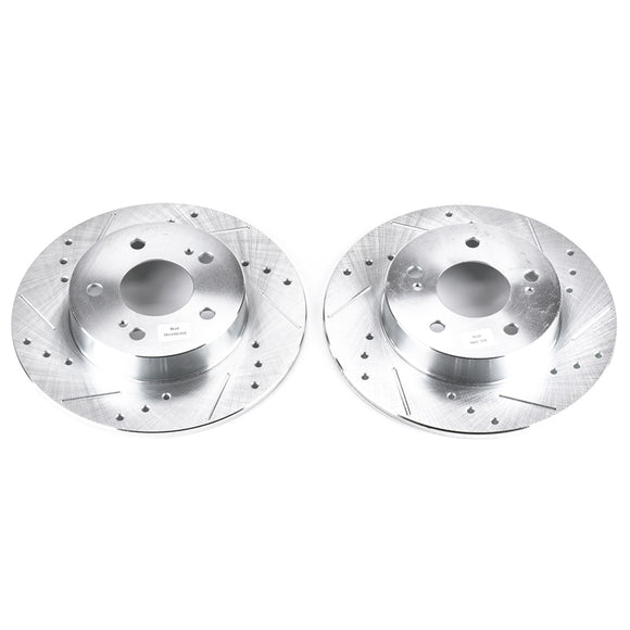 PowerStop Evolution Drilled Slotted Rotors Pair Rear For Nissan Maxima
