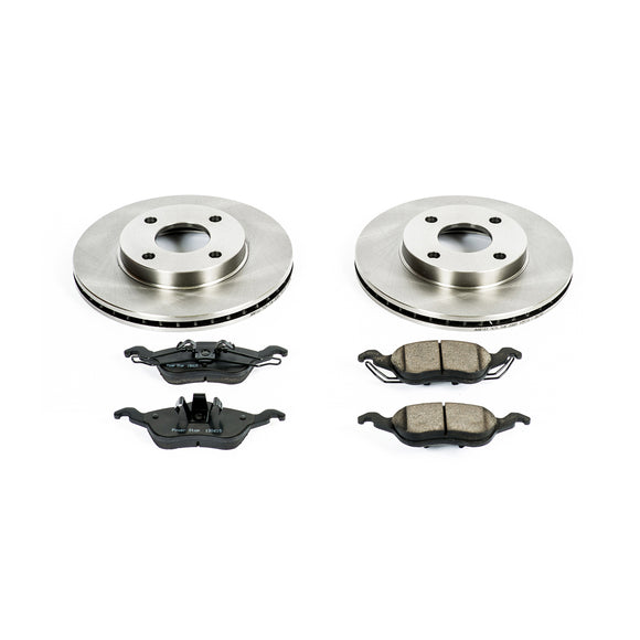 PowerStop OE Stock Replacement Low-Dust Ceramic Brake Pad and Rotor Kit