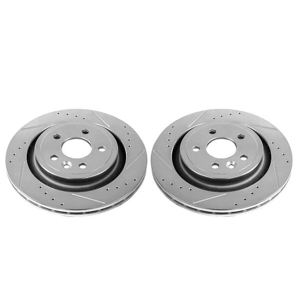 PowerStop Evolution Drilled Slotted Rotors Pair Rear For Volvo S80