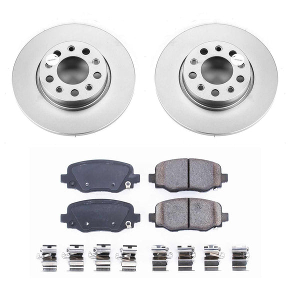 PowerStop Genuine Geomet Coated Rotor and Low-Dust Ceramic Brake Pad Kit