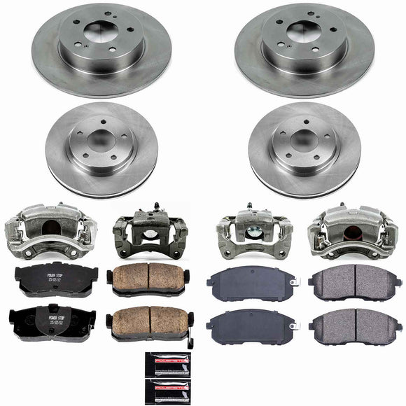 PowerStop OE Stock Replacement Low-Dust Ceramic Brake Pad, Rotor and Caliper Kit
