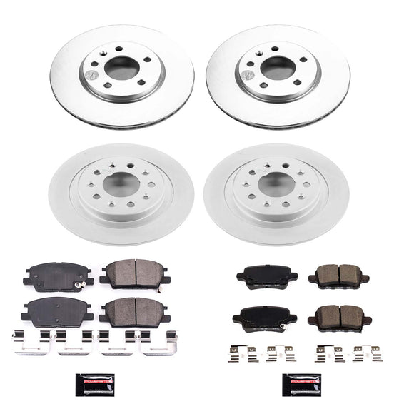 PowerStop Genuine Geomet Coated Rotor and Low-Dust Ceramic Brake Pad Kit