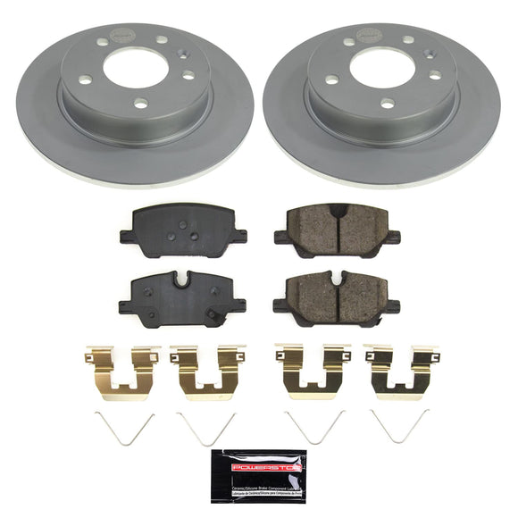 PowerStop Genuine Geomet Coated Rotor and Low-Dust Ceramic Brake Pad Kit
