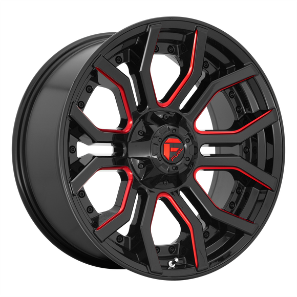 24X12 Fuel D712 RAGE Gloss Black Red Tinted Clear 8X170 ET-44 wheel/rim