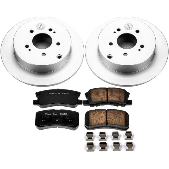 PowerStop Genuine Geomet Coated Rotor and Low-Dust Ceramic Brake Pad Kit