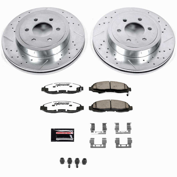 PowerStop Z36 Carbon-Fiber Ceramic Brake Pad with Drilled and Slotted Rotor Kit