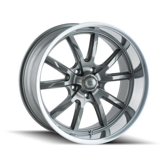 20x8.5 Ridler 650 Grey/Polished Lip Wheel/Rim 5x120.65 5-120.65 20-8.5 ET0