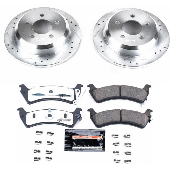 PowerStop Z36 Carbon-Fiber Ceramic Brake Pad with Drilled and Slotted Rotor Kit