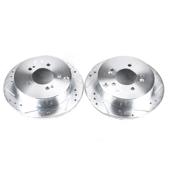 PowerStop Evolution Drilled Slotted Rotors Pair Rear For Hyundai Santa Fe