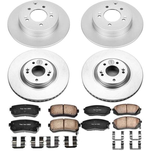 PowerStop Genuine Geomet Coated Rotor and Low-Dust Ceramic Brake Pad Kit