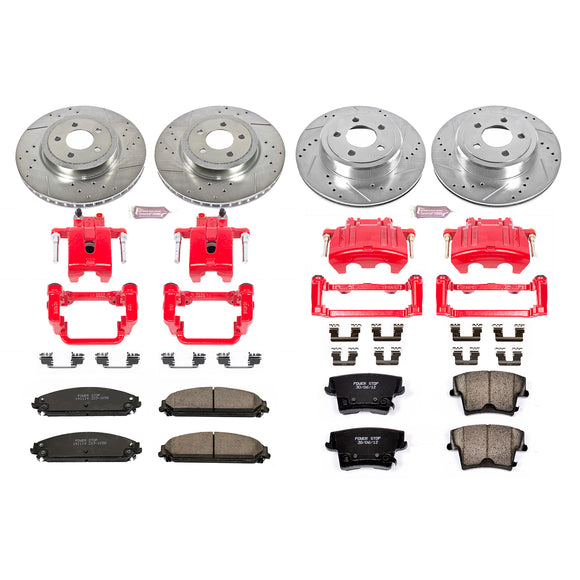 PowerStop Z23 Daily Driver Carbon-Fiber Ceramic Pads Drilled & Slotted Rotor & C
