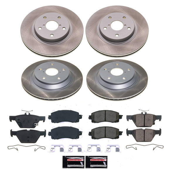 PowerStop Semi-Coated Rotor and Low-Dust Ceramic Brake Pad Kit