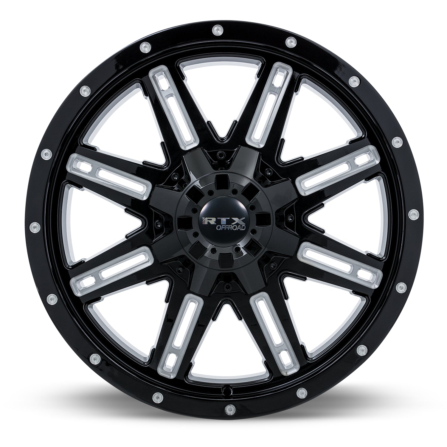 17x8 RTX Ravine Black Milled 5x114.3/127 ET15 wheel/rim