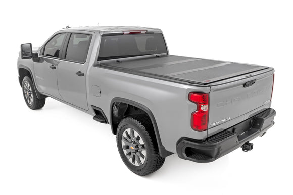 Rough Country Hard Tri-Fold Flip Up Bed Cover 6'9" Bed For Chevy GMC 2500 20-25