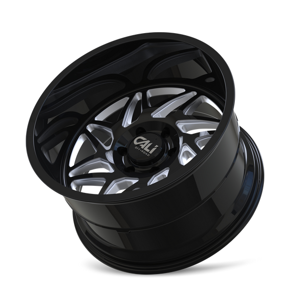 20x12 Cali Off-Road 9112 Gemini Gloss Black Milled 6x135 ET-51 Wheel Rim
