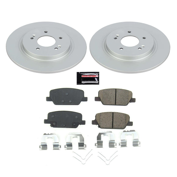 PowerStop Genuine Geomet Coated Rotor and Low-Dust Ceramic Brake Pad Kit