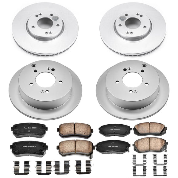 PowerStop Genuine Geomet Coated Rotor and Low-Dust Ceramic Brake Pad Kit
