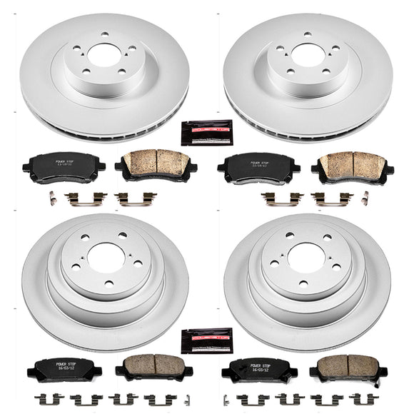 PowerStop Genuine Geomet Coated Rotor and Low-Dust Ceramic Brake Pad Kit