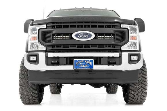 Rough Country LED Light Kit Grille Mount 10" Black For Ford Super Duty 20-21
