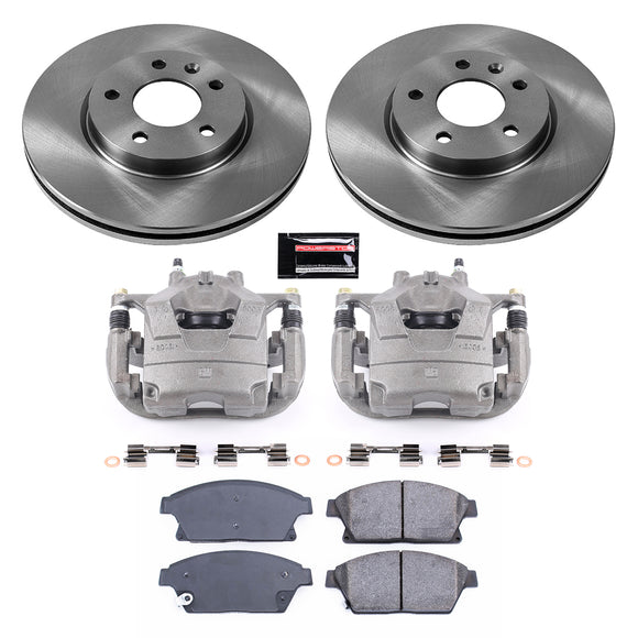 PowerStop OE Stock Replacement Low-Dust Ceramic Brake Pad, Rotor and Caliper Kit